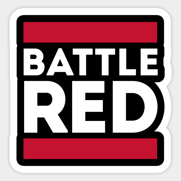 Battle Red Sticker by Funnyteesforme